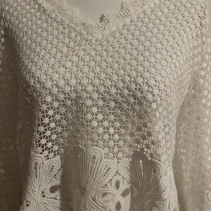 Miss Me White Crochet Overlay Top